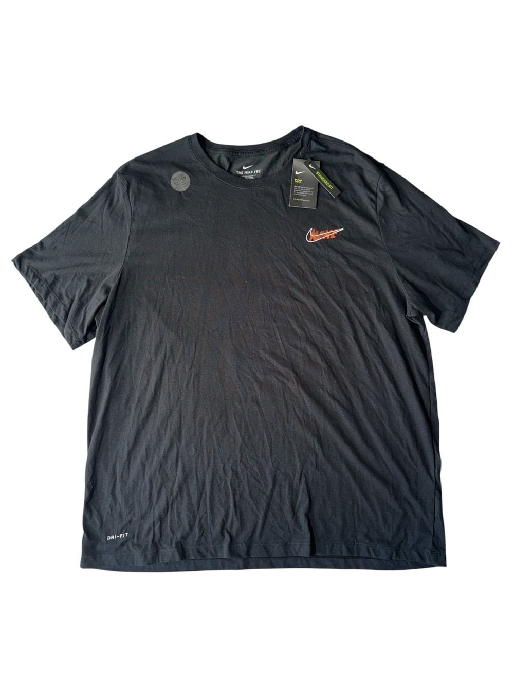 NEW Nike mens 3XL XXXL black logo cotton blend short sleeve crewneck t-shirt NWT